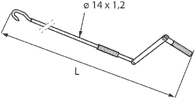 Simu Handkurbel 160cm mit Knickgelenk zum Einhngen