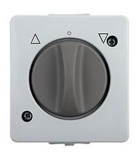 Rolladenschalter / Rolladentaster fr 2 Motore, Aufputz, IP44, grau
