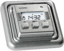 Zeitschaltuhr Simu Micro, Farbe Edelstahl