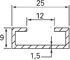 Aluminium-Schiene 10 x 2,5 Meter fr 9013405 und 9013407