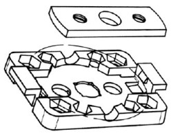 Simu Universallager Kunststoff/Metall zum Einklipsen fr T3.5