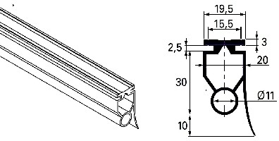 Gummileiste fr Endleisten 77/100mm fr 9016704 und 9015946