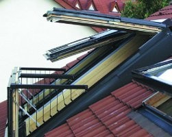 Dachfenster-Rolladen fr Velux GDL Cabrio 419 Solar Taster, inkl. Wandtaster