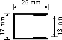 Roma Rollladenfhrungen 25 x 19 mm Aluminium, beflockt