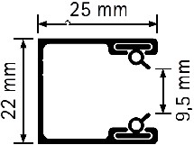 Roma Rollladenfhrung 25 x 22 mm Aluminium