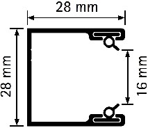 Roma Rollladenfhrung 28 x 28 mm aus Alu bzw. Aluminium