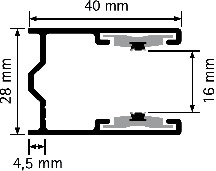 Roma Rollladenfhrung 40 x 28 mm Alu bzw. Aluminium