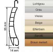 Roma Rollladen 14er Spezial Kunststoff 55 x 14 mm, konfektioniert